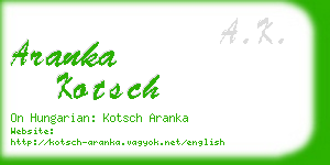 aranka kotsch business card